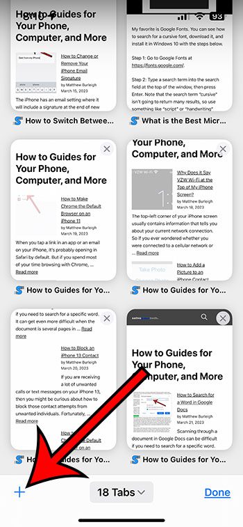 Comment changer l'arrière-plan de Safari sur iPhone 13 9 créer un nouvel onglet